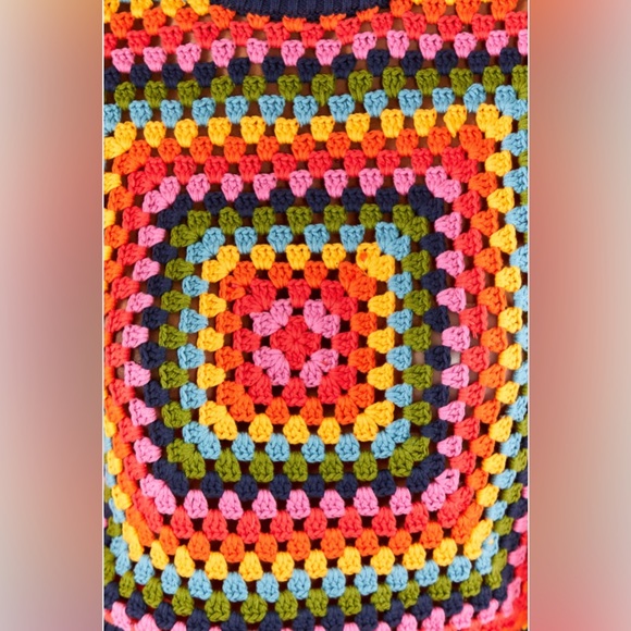 NWT Farm Rio Sunset Stripes Crochet Sweater - Picture 5 of 9